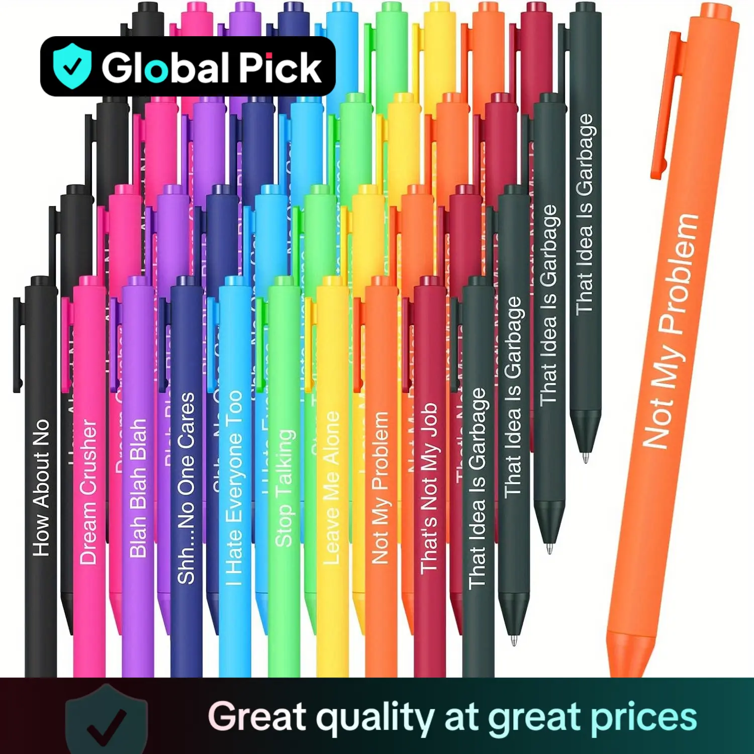 Ballpoint Pen Set, 10/40pcs Humorous Ballpoint Pen Set for Cursing, Daily Use, Novelty Pens, Suitable for Colleagues, Office Suppliesback to school,sc