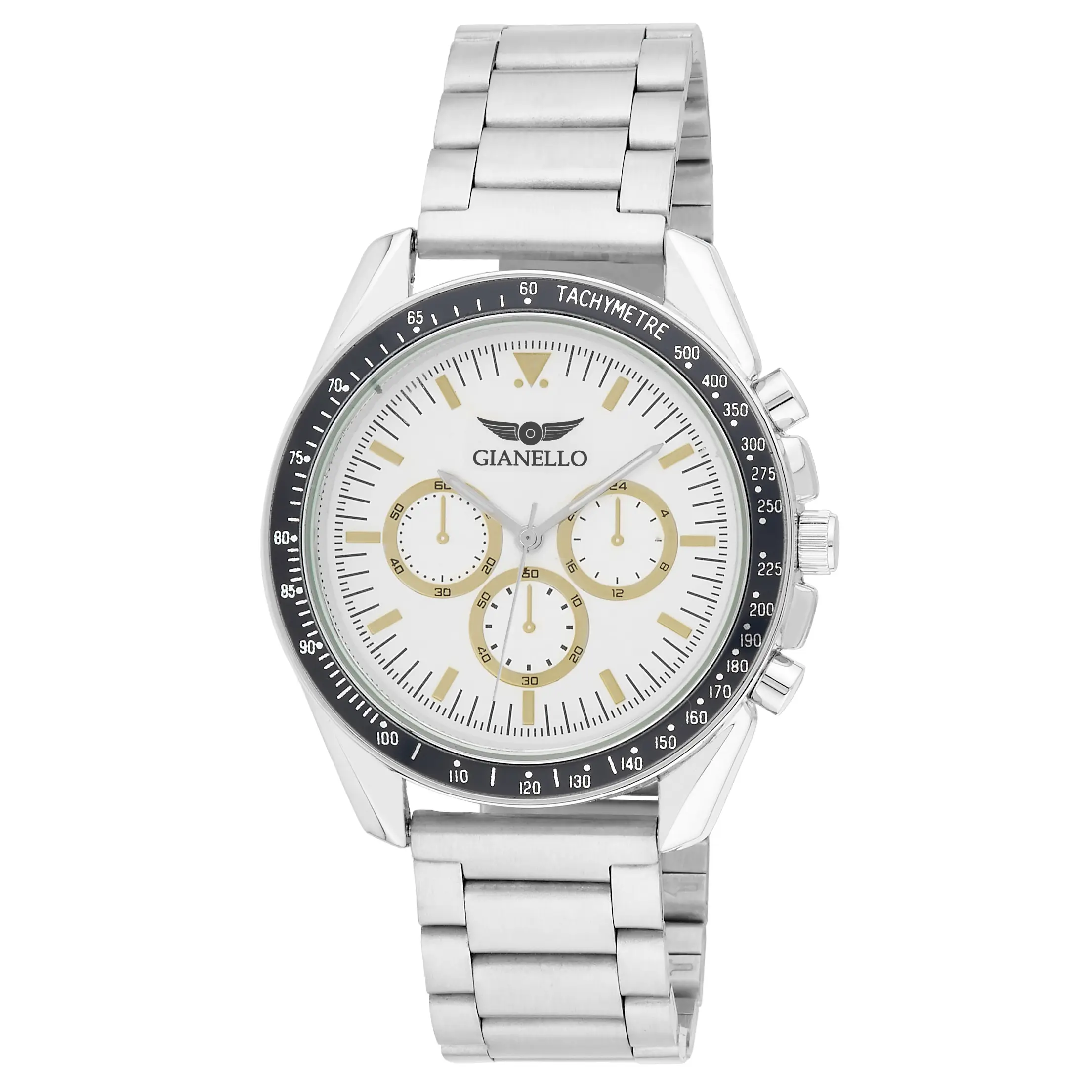 Gianello Pilot 42 Stainless Steel Bracelet Watch