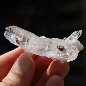 2.3in 22g ET DT Curved Pink Faden Quartz Lemurian Crystal Floater Cluster, Collectors Specimen, Colombia m1