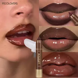 2PCS Velvet Texture Lip Makeup Set - Waterproof Long-Lasting Lip Liner & Gloss Combo with Squalane & Vitamin E, Red Brown Shades, Matte Lip Liner, Non-Sticky Lightweight Formula, Full Coverage Pigment, Moisturizing Lip Care