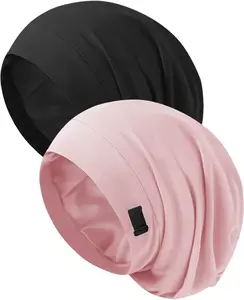 Silk Bonnet for Sleeping Women, Adjustable Silky Satin Lined Sleep Cap, Silk Hair Wrap Slouch Beanie Hat