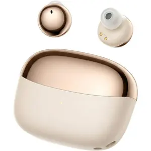 h-34 Aesthetic Upgraded Wireless Earbuds 2-in-1 with Day & Night Modes, Bluetooth 6.0 Ultra-Mini Headphones, Built in Mics & HIfi Stereo Earphones, IPX5 Waterproof All in Comfortable Ear buds (Gold)