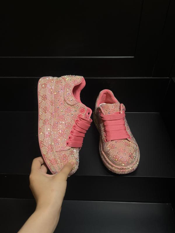 Rhinestone 2025 Spring New Fashion CasualWomenSneakers Pink Trainer Training Running Footwear forGirlsand Athletic Use summer shoes Shiny women's shoesoncloud women's shoes casual shoes full of diamondtrendlow-top shoes versatile Women Running