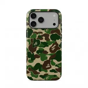 Streetwear Camo Aesthetic iPhone 17 Pro Max Case, Bold Green Urban Camouflage Shockproof Cover