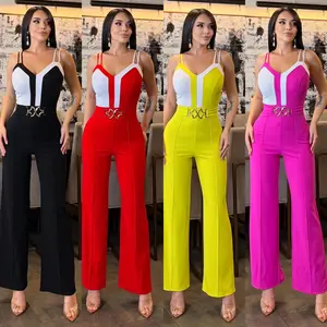 2 color jumpsuit with gold detail