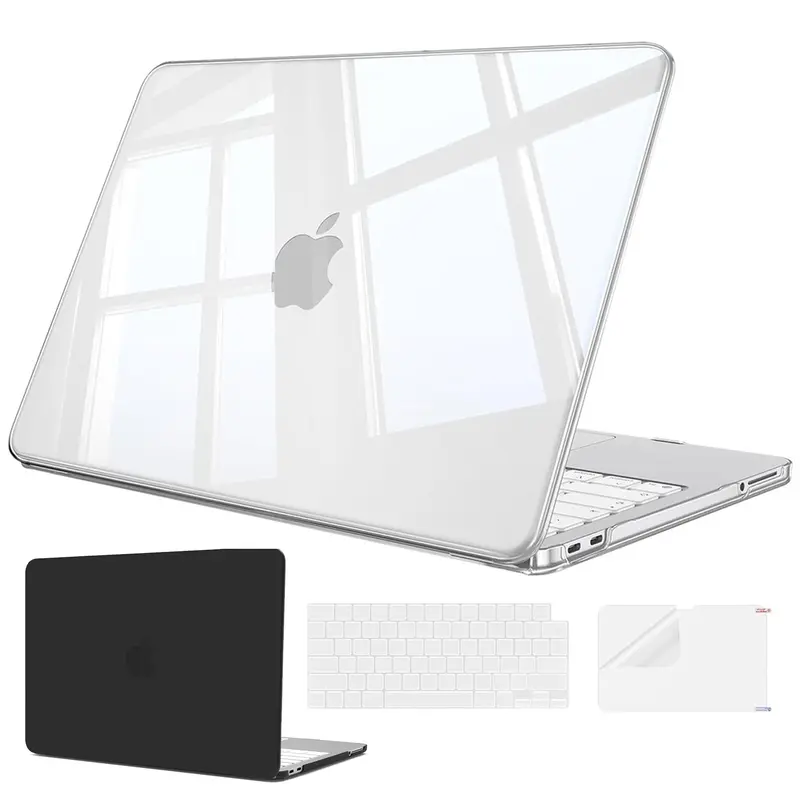 HOMEYA Matte Black Plastic 2-Piece Hard Protective Cover Bundle for MacBook Neo 13in Model A3404 (2026 Release) - Easy Clip-On & Removal, Full Protection, Keyboard Cover, Screen Protector, Ventilation Slots for School, Adults