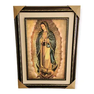 Virgen De Guadalupe 30"widex36"tall Full body or Half Brown Tone Frame Fino Fancy Imagen Image Cuadro Our Lady of Guadalupe Religious art image, home decor, wall decor, church events, gifts