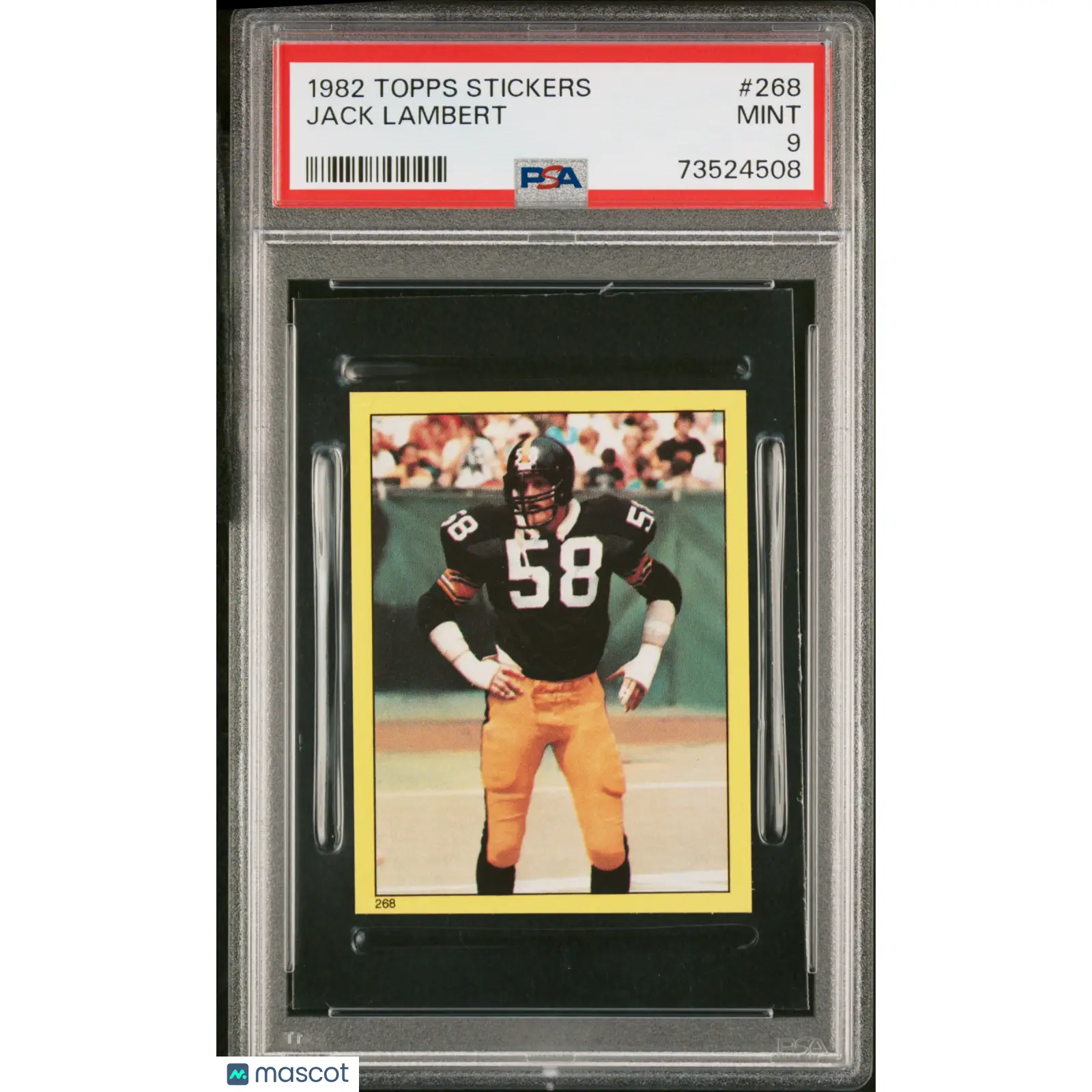 Jack Lambert PSA 1982 Topps Stickers Football #268 9 73524508
