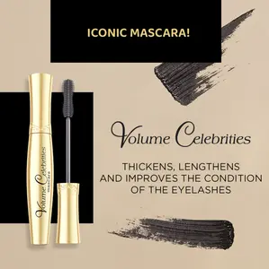 Eveline Cosmetics Volume Celebrities Deep Black Mascara Makeup Jojoba