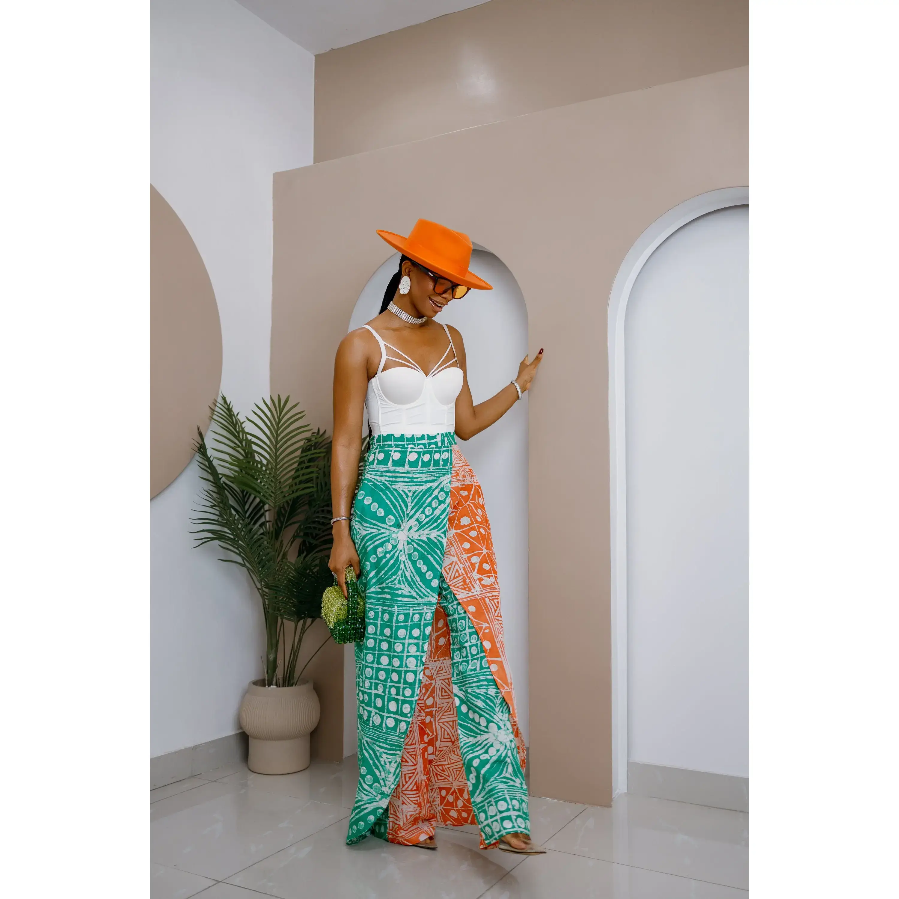Apuruka Hand-Dyed Adire Cotton Patchwork Pant Skirt – African-Inspired Fashion