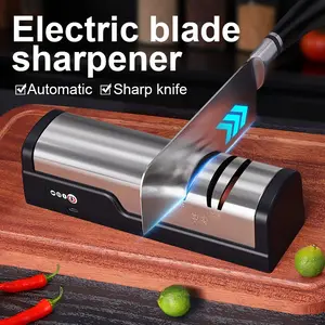 Electric Knife Sharpener High Precision Multi-Function Home Use, Automatic Kitchen Knife Scissors USB Charging Sharpening Machine