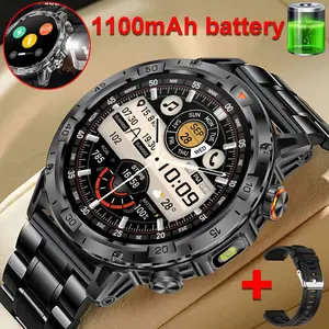 COANR One men's military smartwatch, 1100 mah super large battery, wireless call, mobile phone information synchronization, heart rate, sleep and blood oxygen monitor, fitness tracker, IP68 waterproof, compatible with iOS and Android