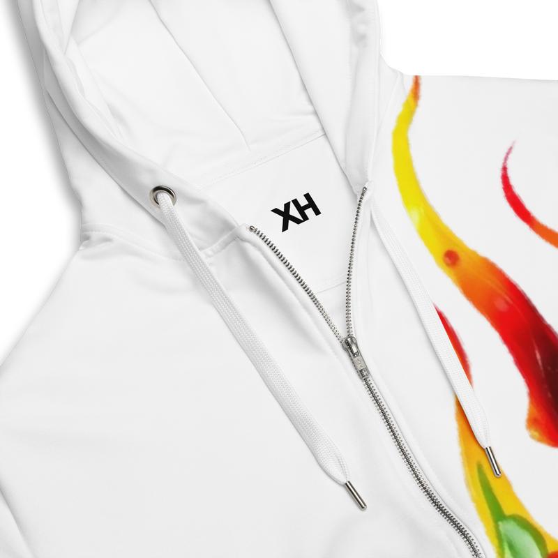 Xander Harte Abstract Flame Unisex Zip Hoodie - Casual Style for Men and Women - Man