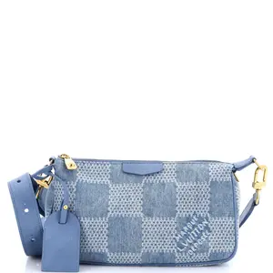 Pre-owned Louis Vuitton Denim Shoulder Bags Pochette Accessoires NM Damier 3D XL by Rebag