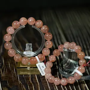 【Guava quartz】Guava quartz Healing Bracelet for Women, Beaded Bracelet Anxiety Stretch Bracelets Protection Yoga Spiritual Jewelry Gifts for Her Mother Mom