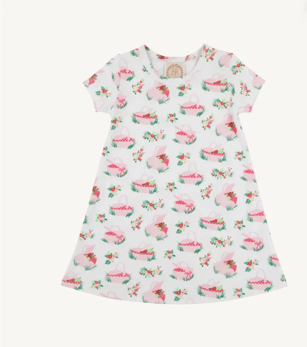 The Beaufort Bonnet Company Polly Play Dress Short Sleeve Pink Picnic Pack