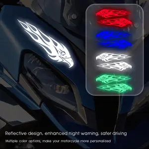 Motorcycle Luminous Stickers - Waterproof Reflective Stickers for Fuel Tanks and Helmets, Multi Color Flame Design, Enhanced Night Visibility, Durable PVC Material, Perfect for Your Motorcycle, Motorcycle Accessories, Vivid Stickers, High Quality Stickers