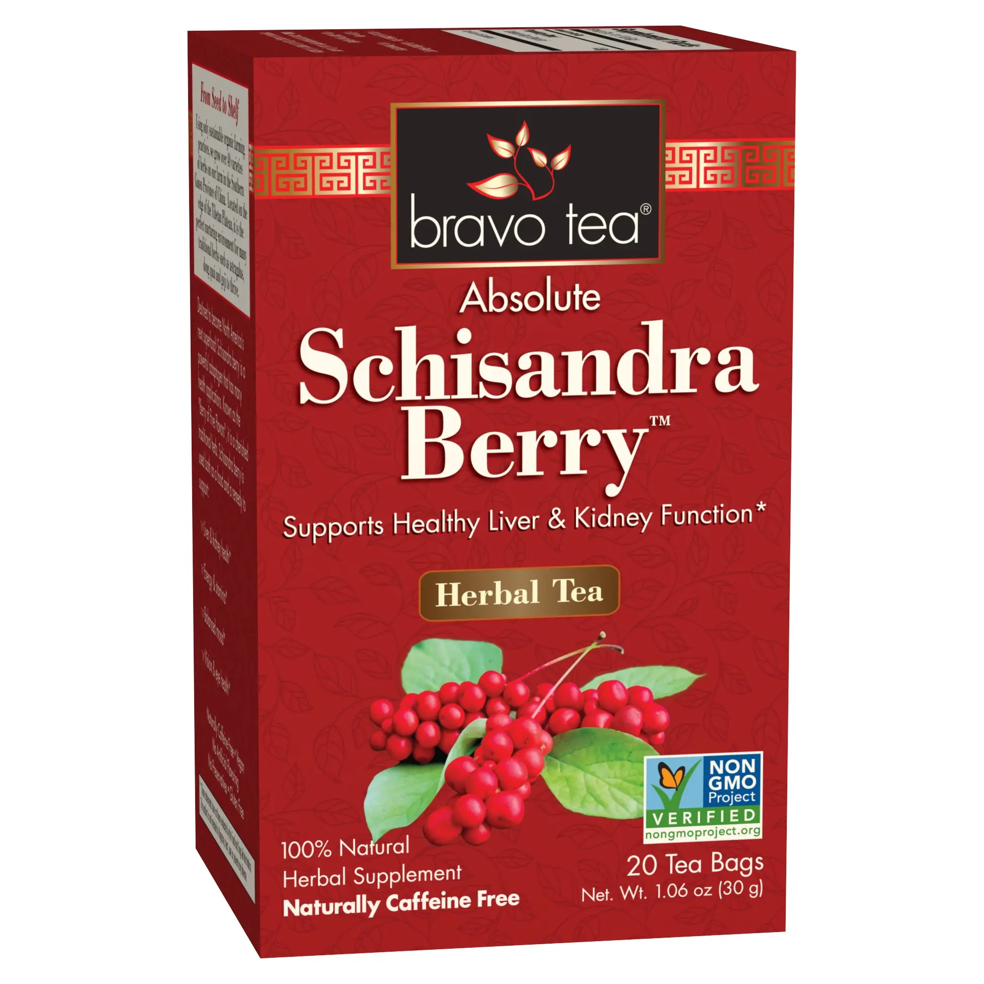 Bravo Tea Schisandra Berry herbal tea caffeine free