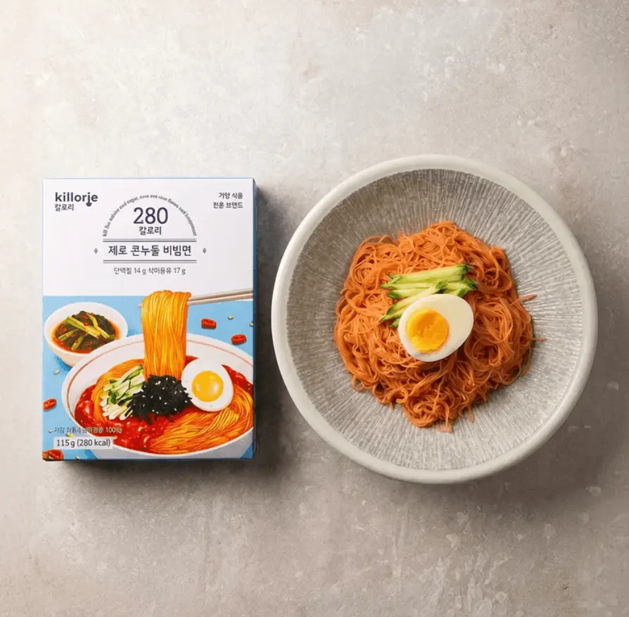 KILLORIE Korean Style Instant Noodles - Low Carb Corn Noodles 115g, Keto Diet Friendly, Satisfying Meal, Olive Young & Twelve