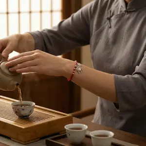 999 Foot Silver Safe Lock Red Rope Bracelet New Chinese Style Shipping Hand Rope for Girlfriend and Best Friend's Birthday Gift