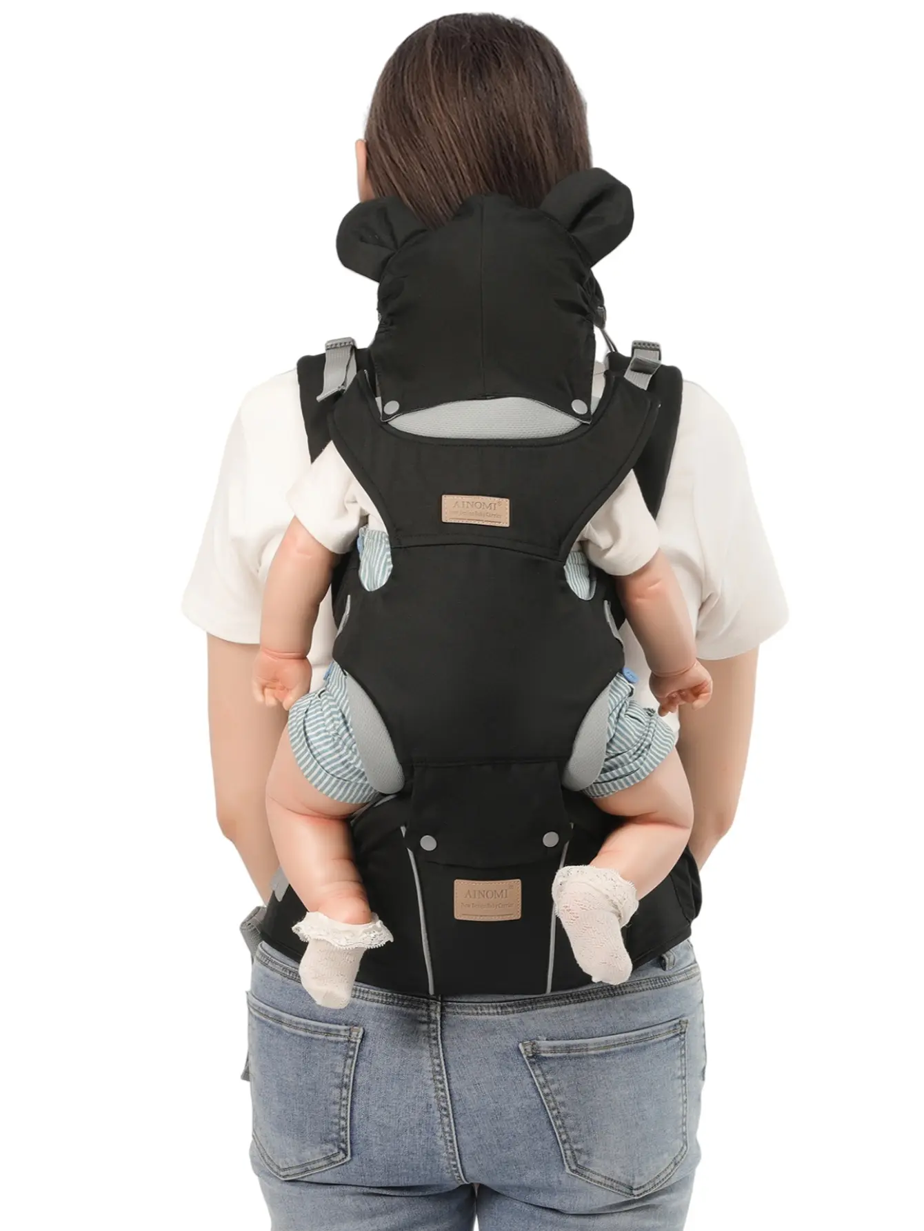 Ergonomic Baby Carrier with Hip Seat, Multi Position Baby Sling Carrier, Breathable Padded Baby Front Carrier, Safe Infant Holder for Newborn Toddler Mom Outdoor Travel