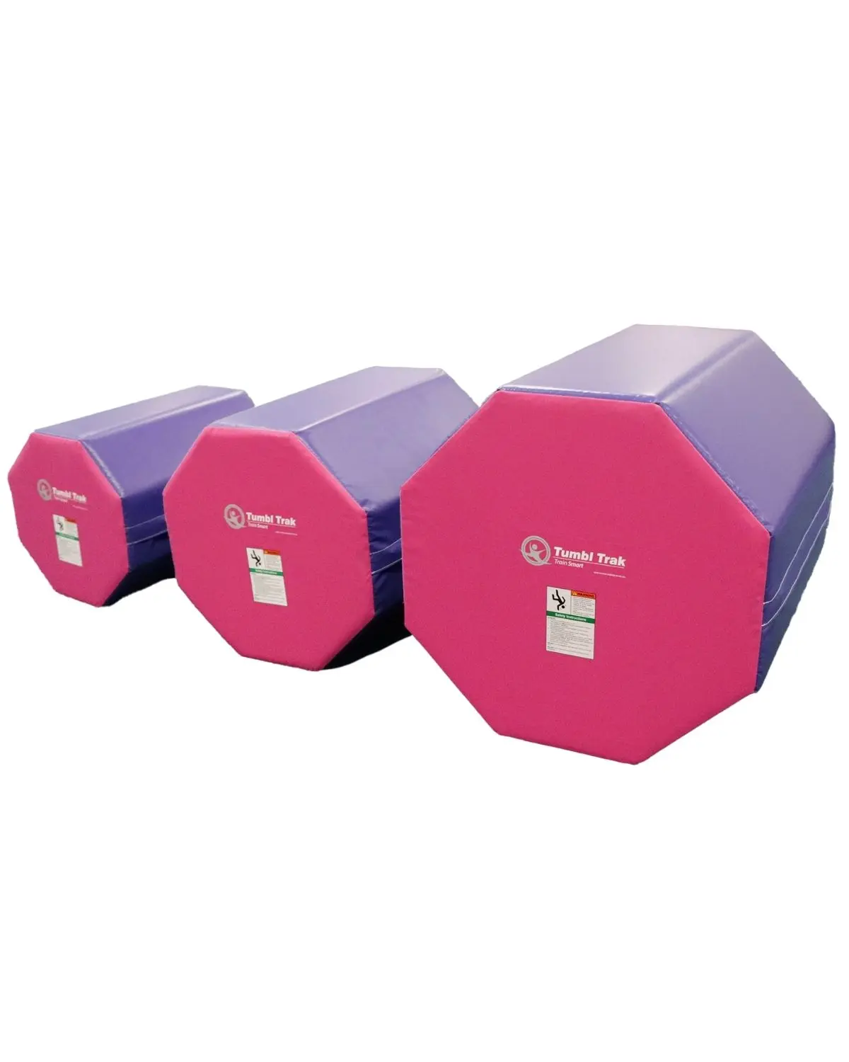 Tumbl Trak Octagon Tumbler Gymnastics Equipment, Bright Pastel Color, 30in x 30in x 36in, for Skill Building & Practice