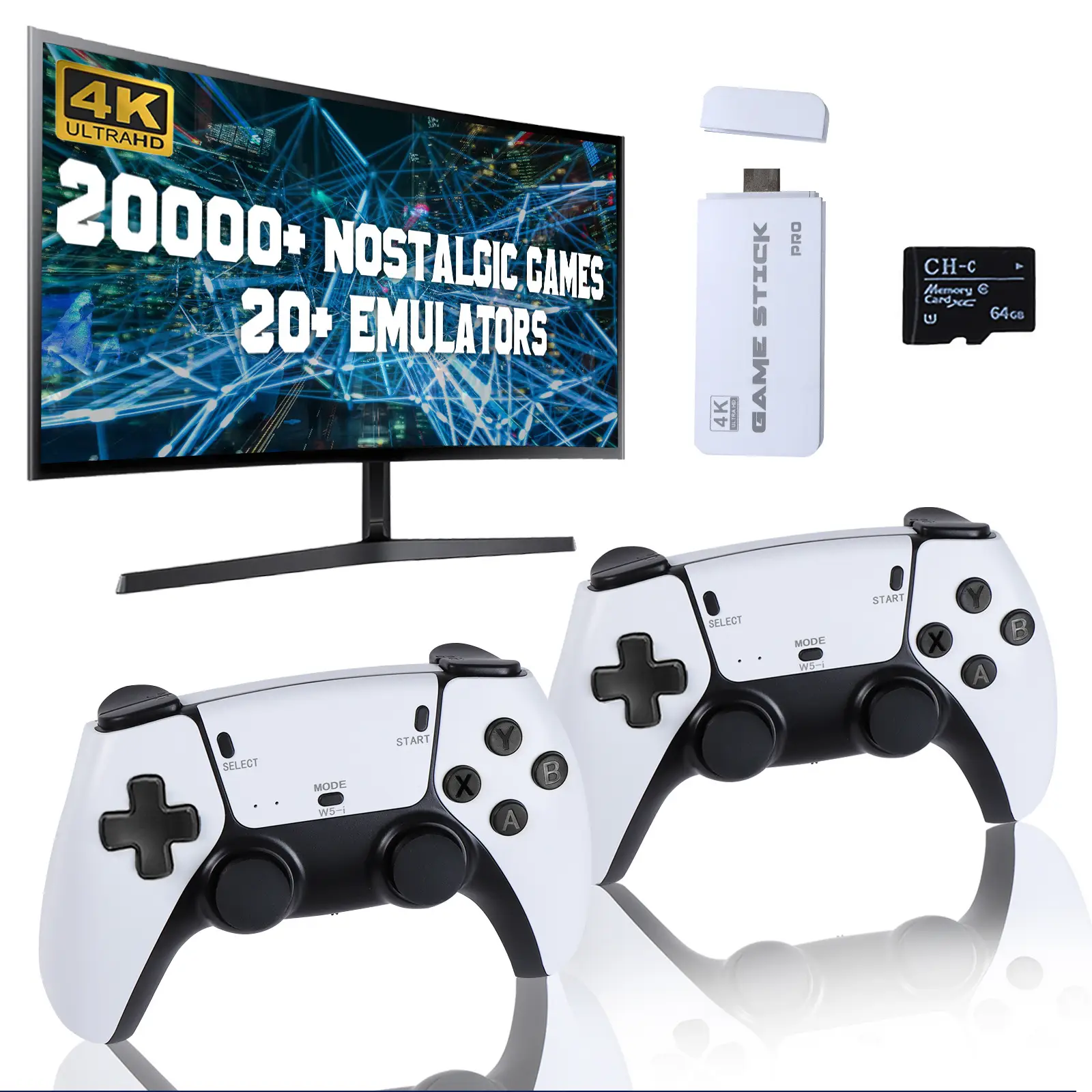 20,000+ Retro Game Stick , Retro Game Console, Revisit Classic Games Stick , Retro Play Plug and Play Video Games Stick 26 Emulators, 4K HDMI Output,
