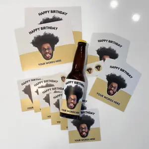 Custom Beer Labels with Your Photo and Text Personalized Birthday Gift Idea for Him Her
