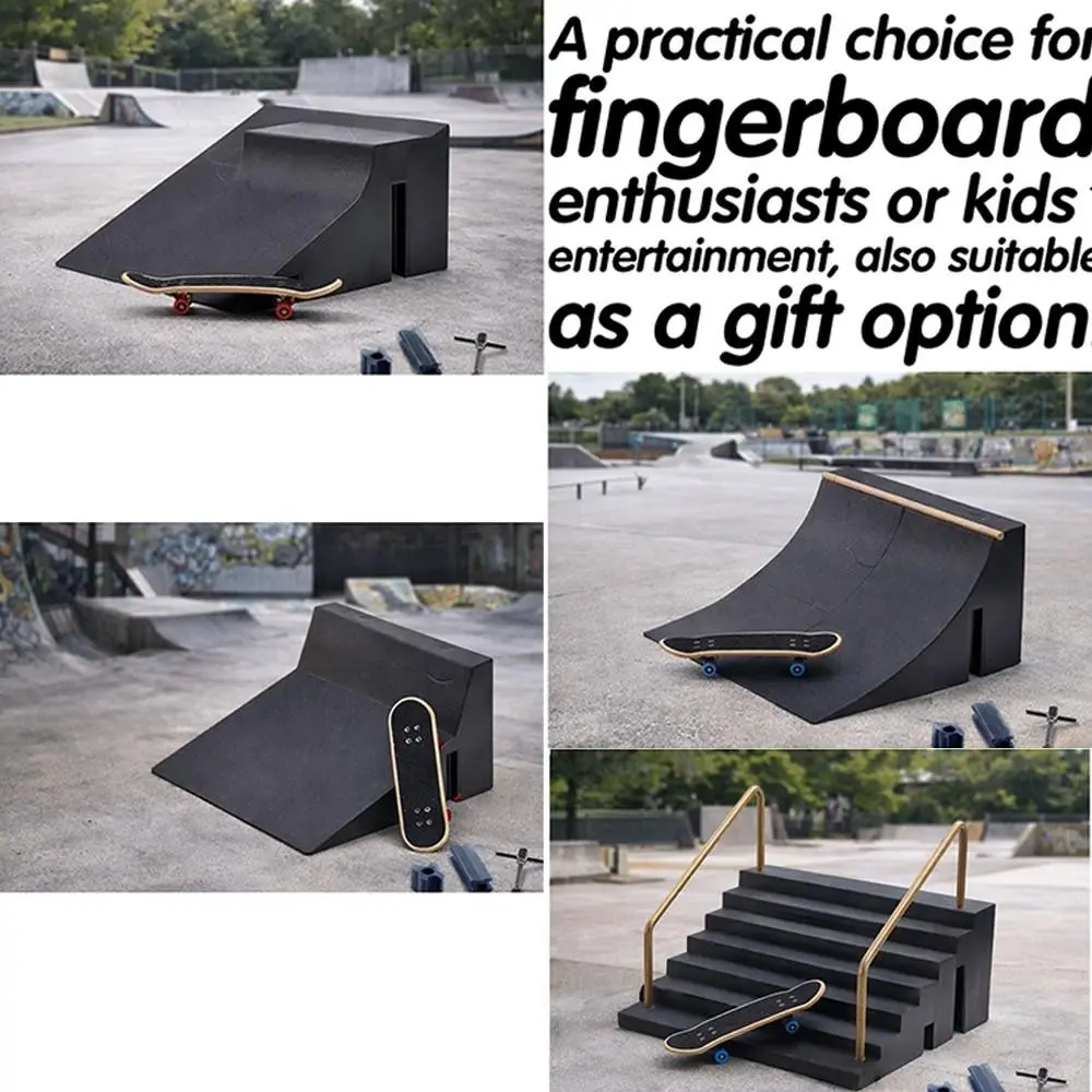 Mini Skateboard Park Set, Skatepark Kit, DIY Ramp, Mini Skatepark, Finger Skateboarding Tricks, Fingerboard Deck, Fingerboard Obstacle, Must-Have for Skateboard Enthusiasts, Fun and Creative Toy