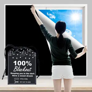 Blackout Blind Curtains Window Cover [157" x 59" XXL] [DIY Cut to Any Size or Shape] [Hook & Loop Tabs][ Portable Bags for Travel] [Light & UV Blocking ] for House,,Apartment