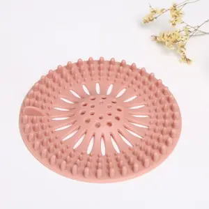 Hair Catcher Shower Drain Covers Protector, Flexible TPR Material Toilet Sewer Sink Drain Outlet Filter Cover