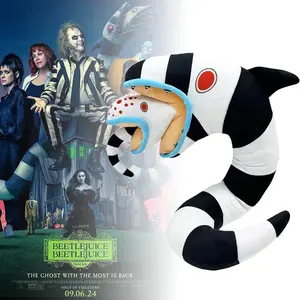 38CM New Popular Imagination Design Black and White Snake Doll Anime Accessories Plush Toy Horror Movie Animal Peripheral Gift