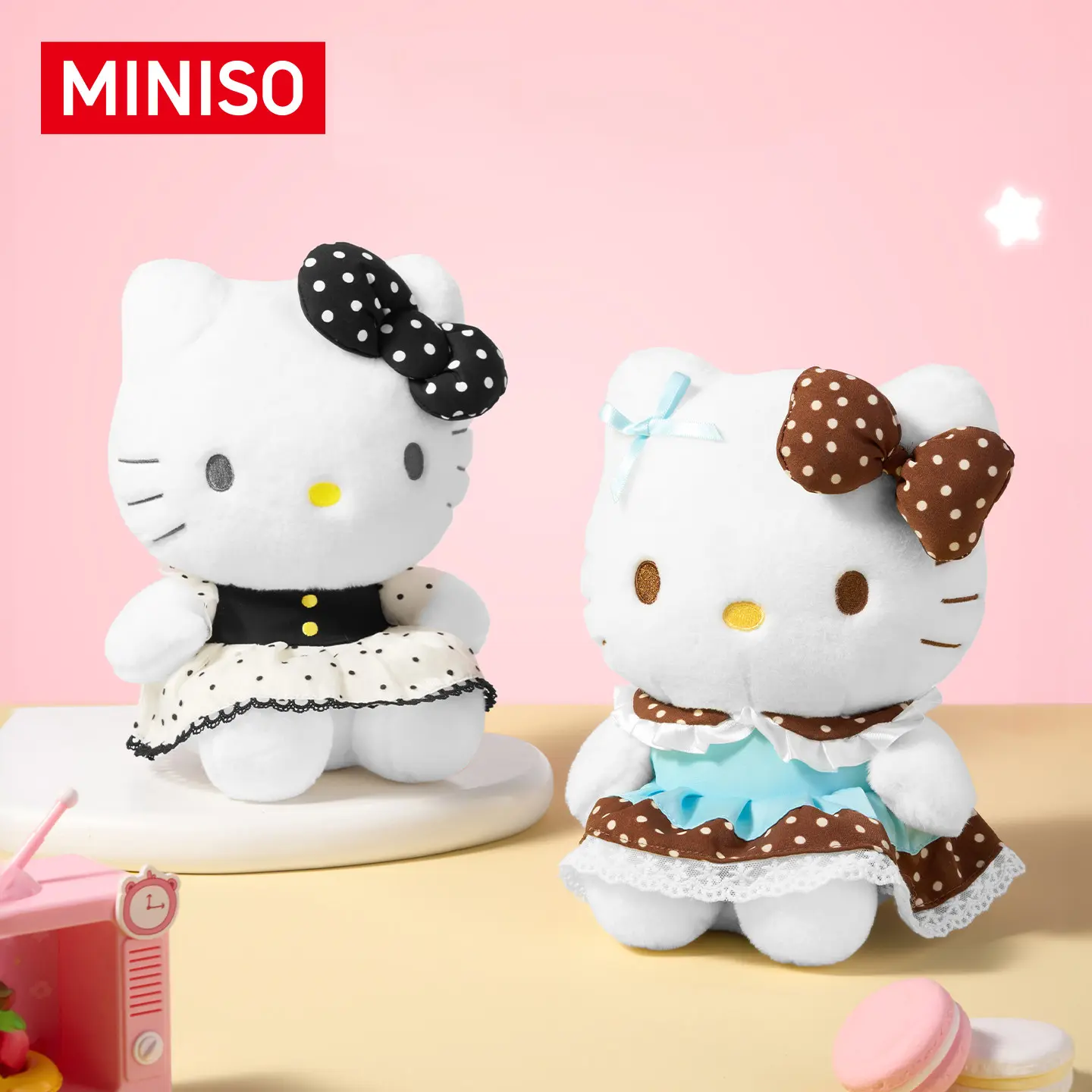 MINISO Hello Kitty Sitting Posture Doll, Adorable Soft Plush Toy. Fine Workmanship, Cute Appearance, Comfortable Touch. Great Decor and Sweet Present for Girls and Hello Kitty Fans.