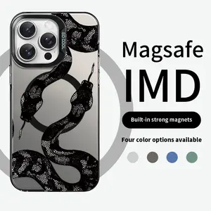 Premium Magnetic Case for iPhon15/16/11/12/13/14/Pro/Promax, Black and white snake design MagSafe Ready, Anti-Fall, and Ultra-Thin Design | Perfect for Everyday Use