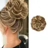 Women's Wavy Elastic Messy Bun Hairpiece, Synthetic Ponytail Piece for Thick High Bun Hairstyles, Soft Synthetic Hairpiece for Daily and Party Use, Adds Volume and Depth, Loose Deep Wave, Wavy Hairpieces