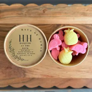 H|H Daiquiri at the Deck Hand Poured Wax Melts Scoops 4.0 oz | 113 G - Colorful flamingo and pineapple Shaped Coconut Wax Scoop Cups for Cozy Fragrance