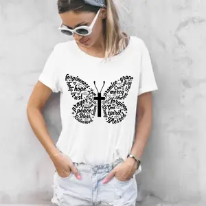 Faith-Infused Jesus Christian Butterfly DTF Print - Ready-to-Press Fabric Design for T-Shirts, Uplifting Style Specialty DIY Printmaking Accessory