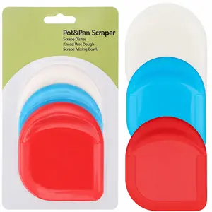Pan Scraper, Pack Of 3 | Pan Scraper Tool | Pot Scraper | Dish Scraper | Dish Scraper Tool | Unique Silicone Grip Design - No Slipping Unlike Other Scrapers
