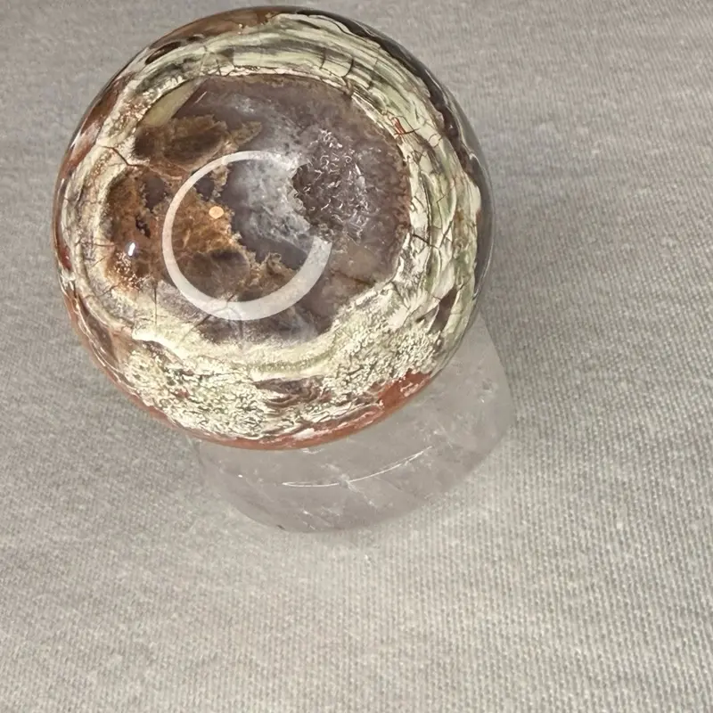 Druzy red carnelian sphere