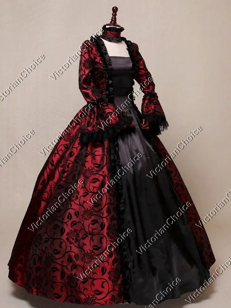 Renaissance Queen Marie Antoinette Dress, Evil Queen Gown, Gothic Horror Dark Fantasy Steampunk Costume, Vampire Halloween Costume for Women