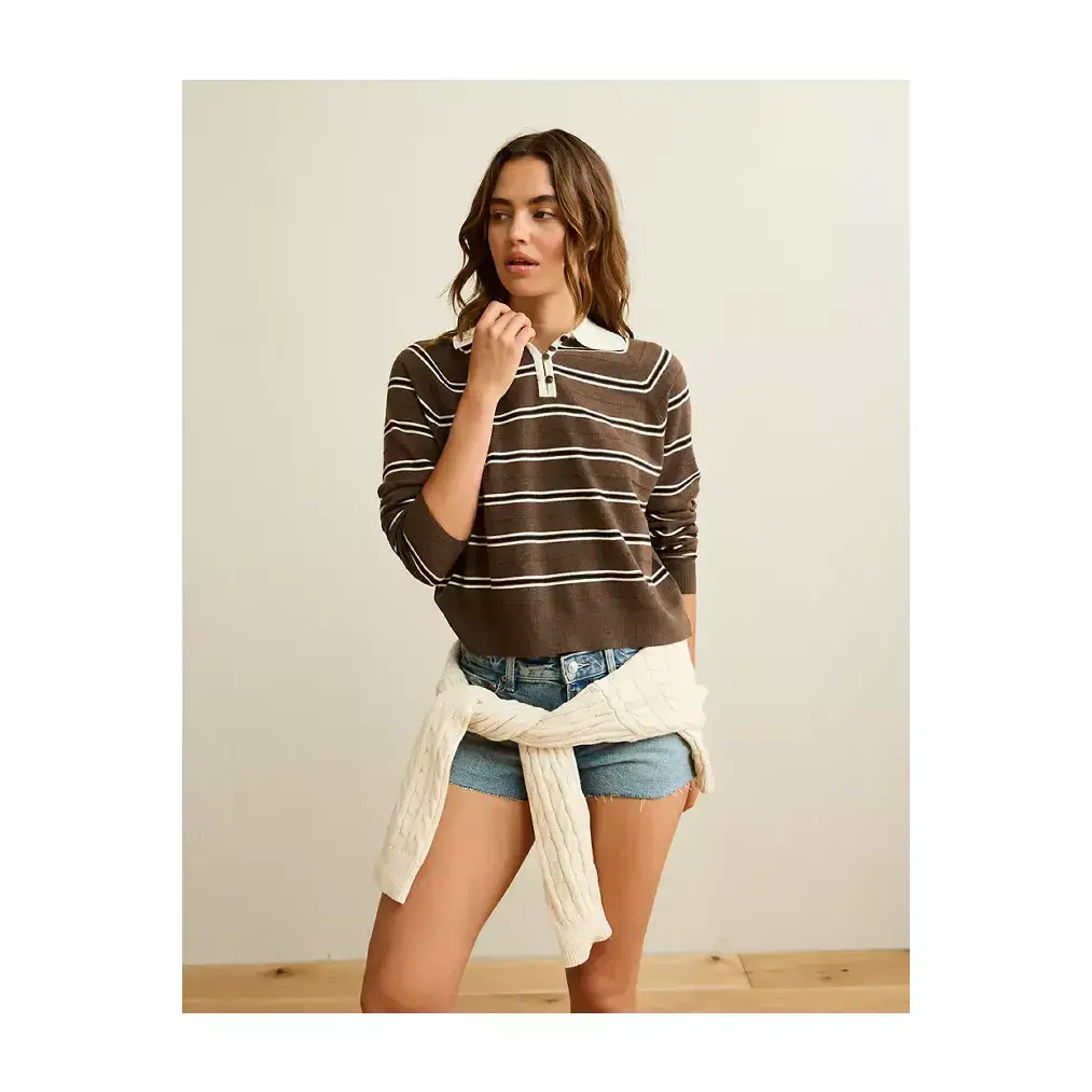 AE Oversized Button Up Sweater Polo