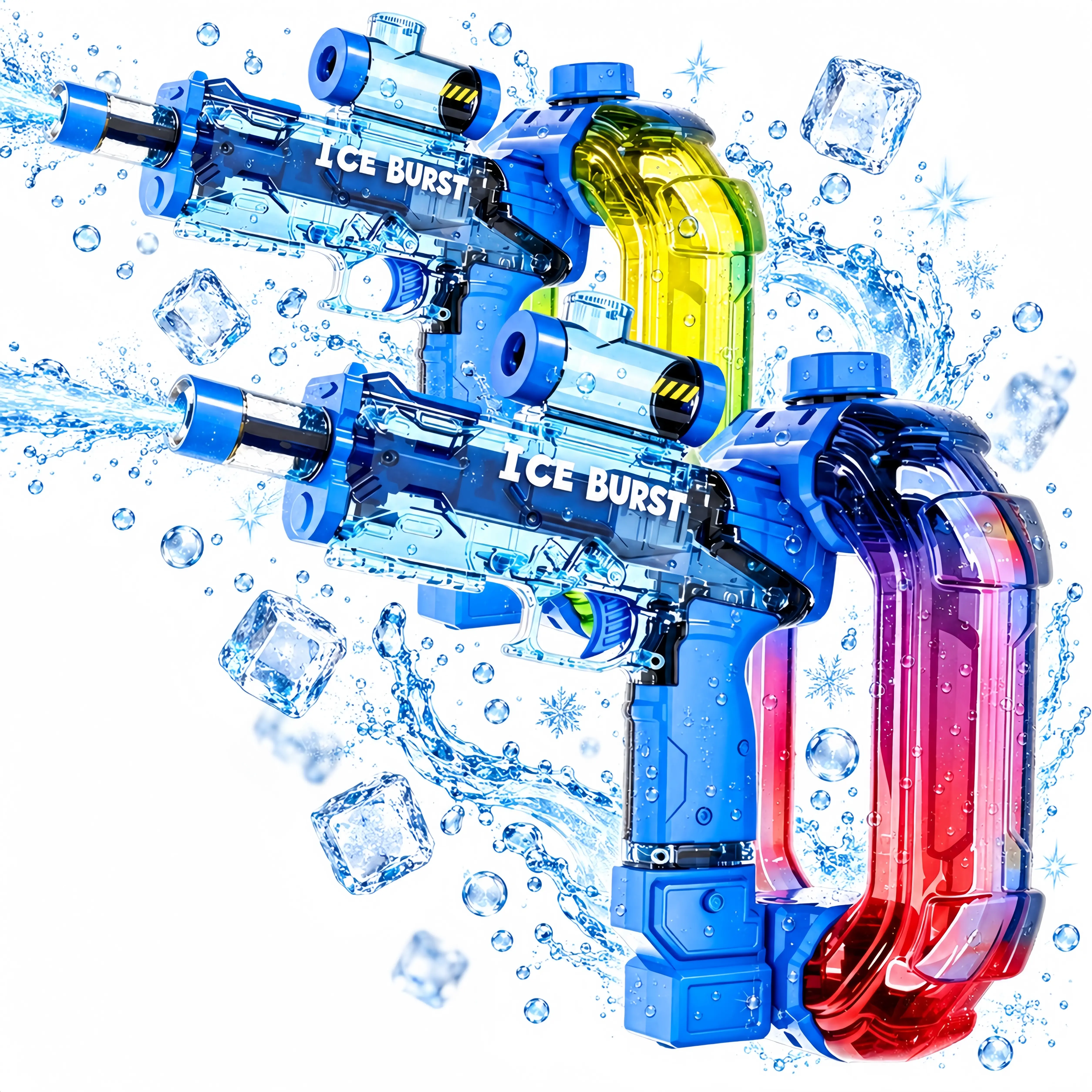 Rechargeable Automatic Water Blaster - LED Electric Squirt Watergun for Kids & Adults, Futuristic Toy for Beach Trips & Backyard Battles, Outdoor Party Gift