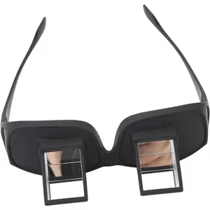 Lazy Glasses with 90-Degree View, Optical Glass Frames for Laying Down Reading & Watching TV, Black Fashion Eyewear, Lazy Glasses View