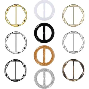 10 count  Scarf Ring Clip T-shirt Tie Clips for Women Fashion Metal Ring Scarves Clasp Waist Buckle for Shirts Clothing Silver Zinc Alloy Plastic Clothing Ring Wrap Holder with 1 Exquisite Box
