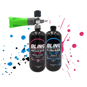 Bling Chemicals Ultimate 2 Step Car Wash Kit with 32 oz RTU Absolute Acid, Savage Soap & Razorback Foam Cannon - Revolutionary Car Wash Solution