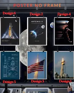 [Poster No Frame] Artemis II Moon Mission Rolled Poster | Space Exploration, NASA-style