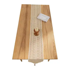 American Country Style Table Runner Hollow Vintage Cotton Crochet Table Runner Lace Tablecloth Forest Series TV Cabinet Coffee Table Cover