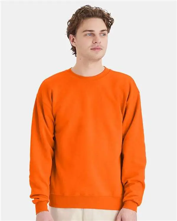 Custom Embroidered - Hanes - Unisex EcoSmart® Crewneck Sweatshirt - Orange - P160