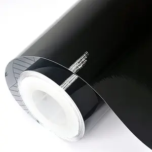Classic Glossy Black Vinyl Wrap Film Self Adhesive Car Motorcycle DIY Sticker Decal Automobile Decals With Air Release Universal Car Sticker