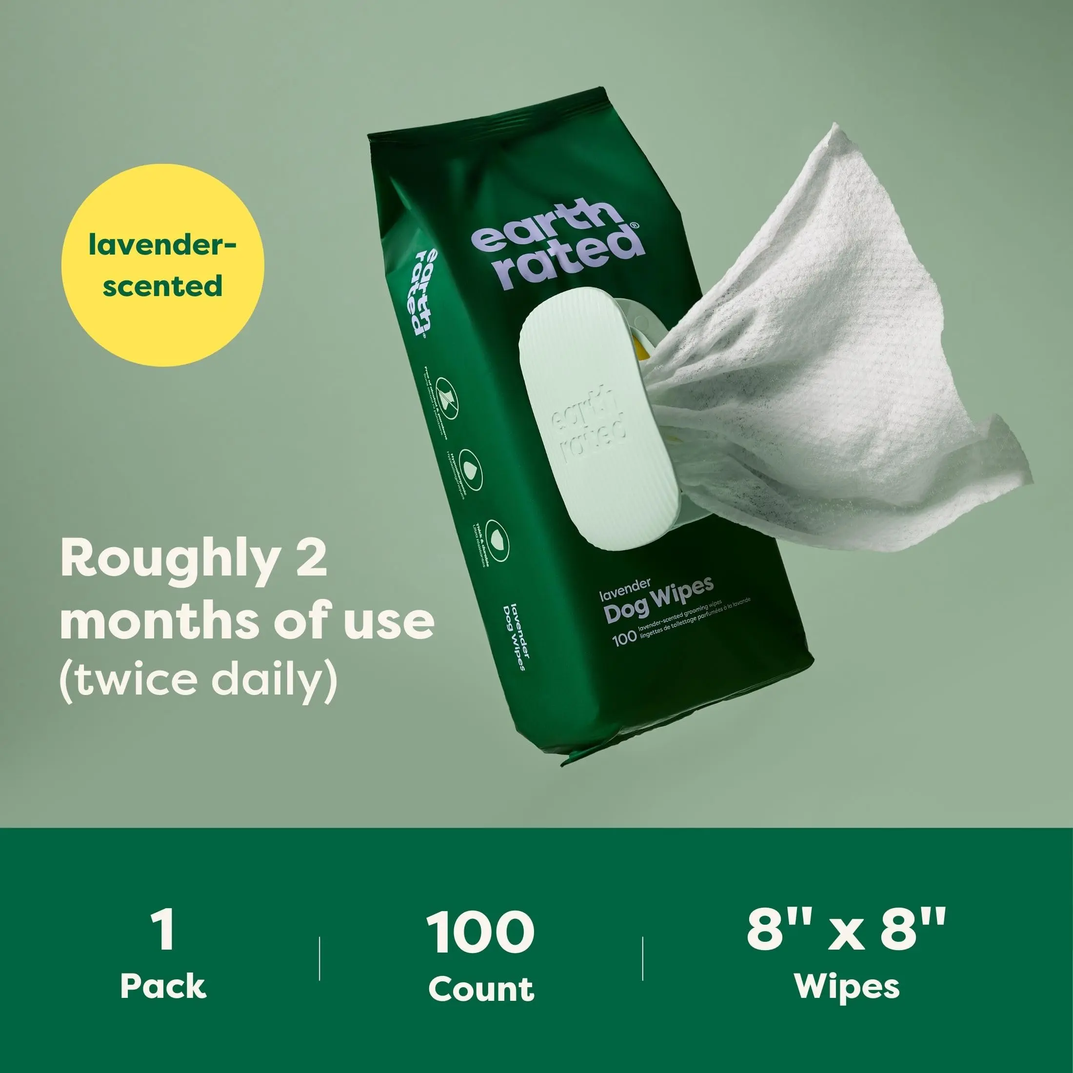 Earth Rated | Hypoallergenic Dog Wipes for Gentle Cleaning of Paws, Body, and Butt, Cleaning and Odor Control Earth Rated | Hypoallergenic Dog Wipes for Gentle Cleaning of Paws, Body, and Butt, Cleaning and Odor Control